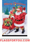 Waving Santa Garden Flag
