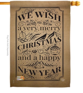 Very Merry Christmas house flag