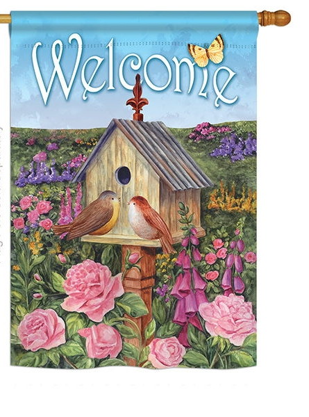 Bird House House Flag