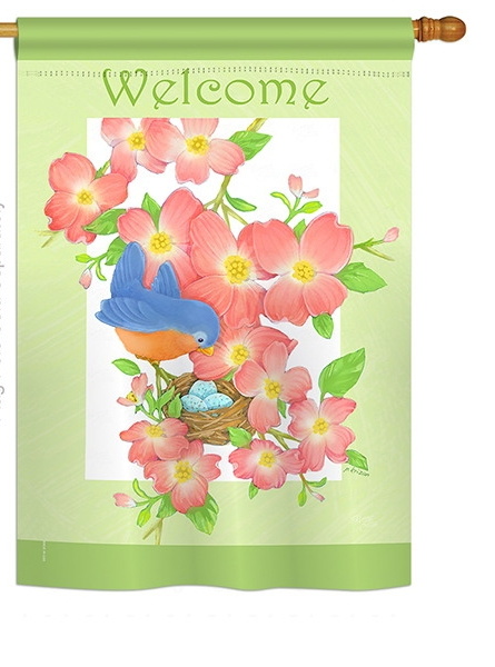 Blue Bird Welcome House Flag