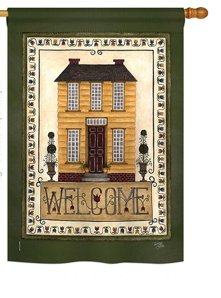 Yellow House Welcome Garden Flag