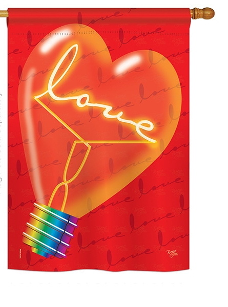 Love Light Bulb House Flag