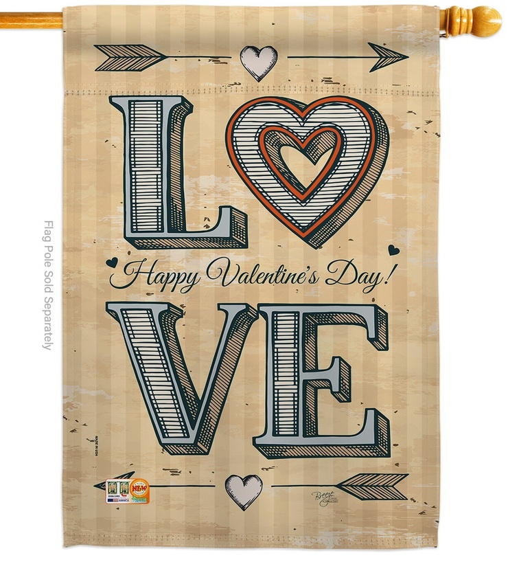 Classic Love Decorative House Flag