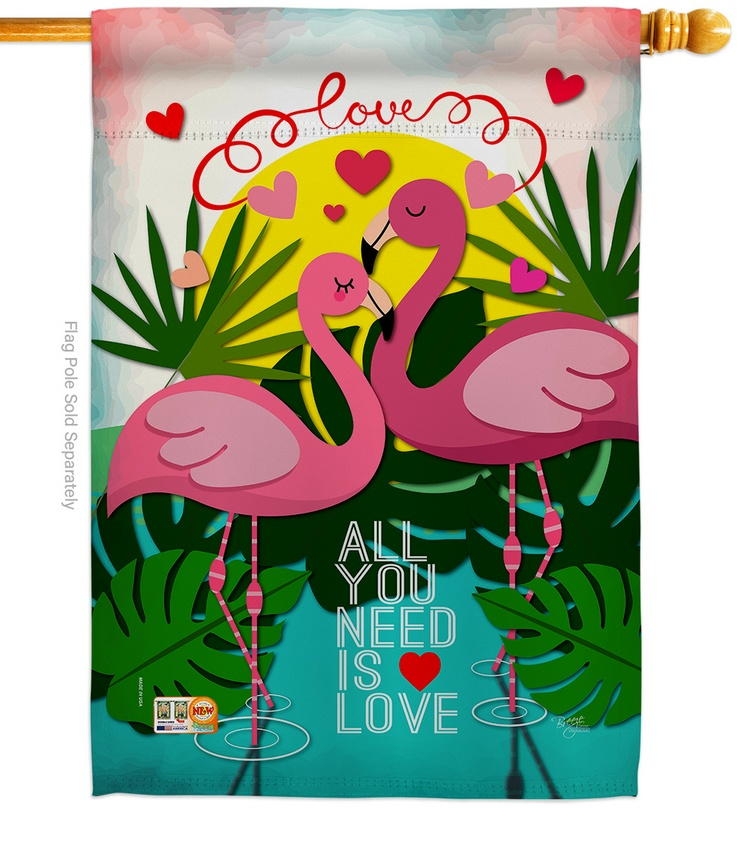 Flamingo Lover Decorative House Flag