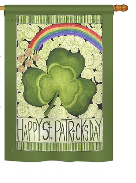 Happy St. Patricks Day House Flag