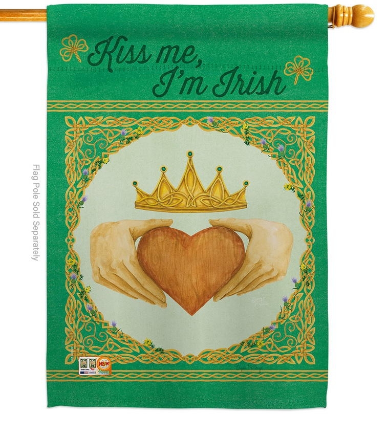 Kiss Me, I\'m Irish House Flag