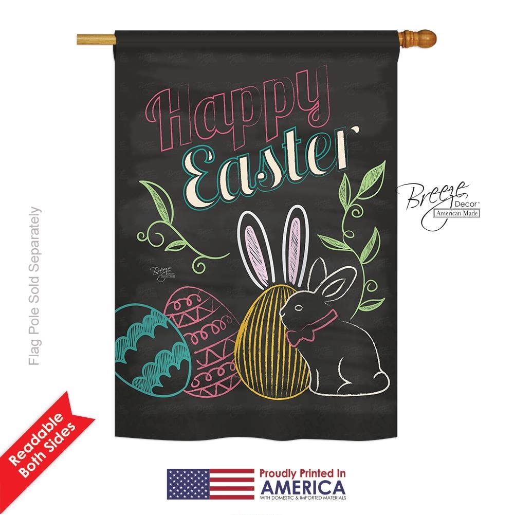 Colorful Easter Eggs House Flag