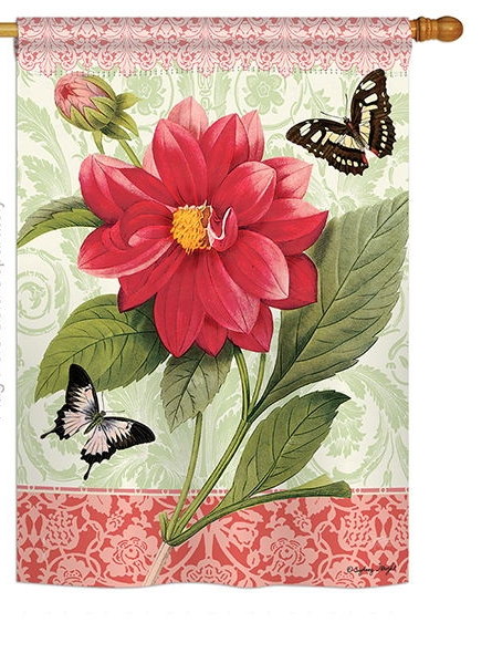 Double Dahlia House Flag