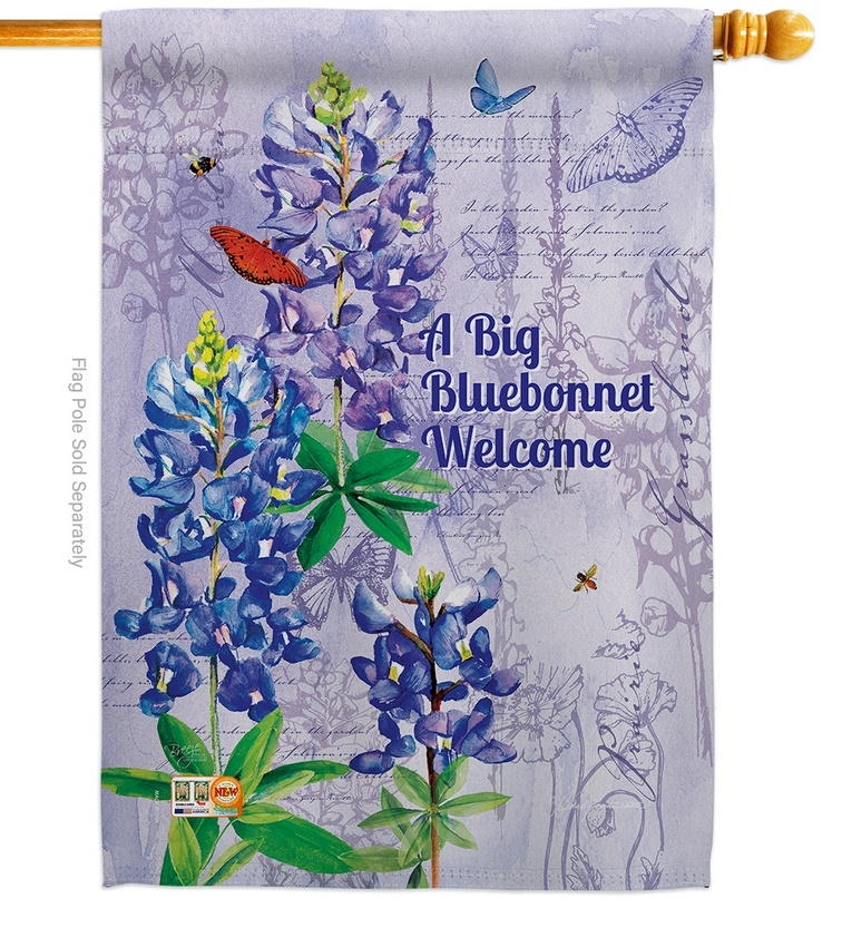 Bluebonnet Welcome House Flag