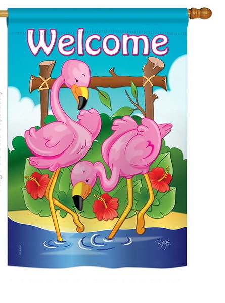 Flamingos House Flag