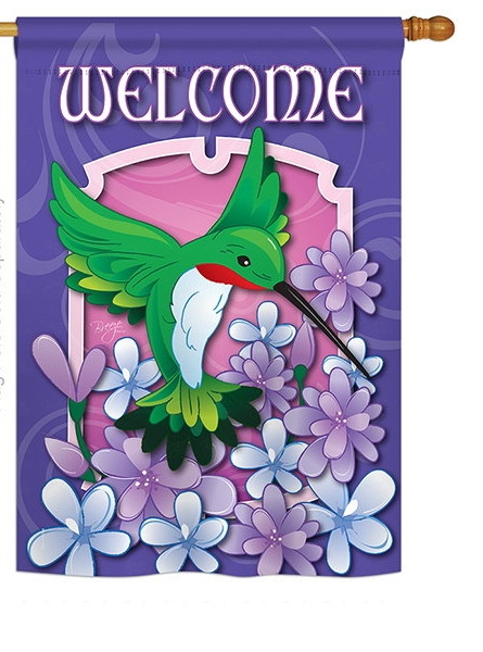 Welcome Hummingbird House Flag