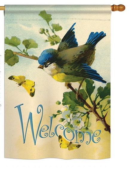 Welcome Birds House Flag