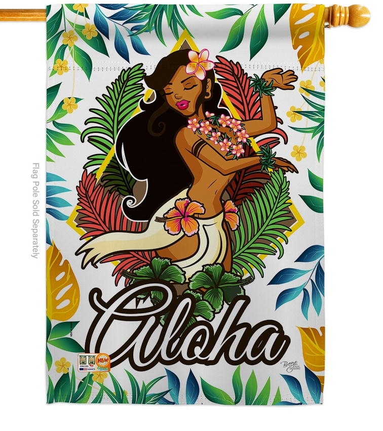 Hula Girl Decorative House Flag