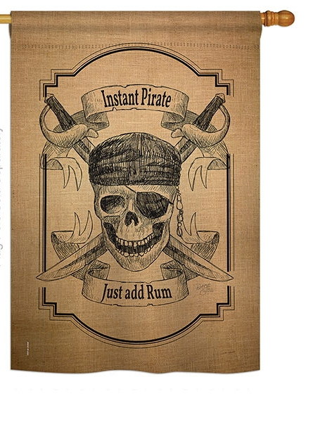 Instant Pirate Burlap House Flag