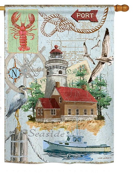 Seaside Lighthouse House Flag