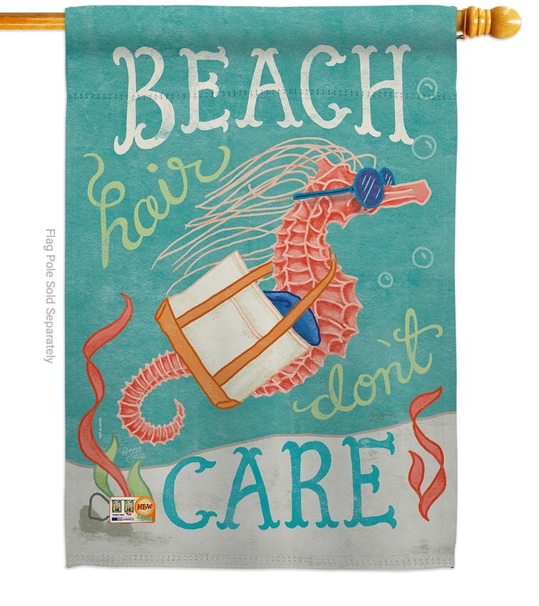 Seahorse Beach Hair House Flag