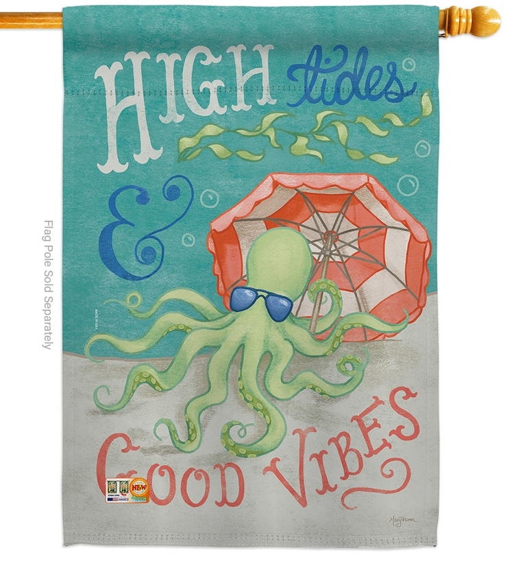 Octopus Good Vibes House Flag