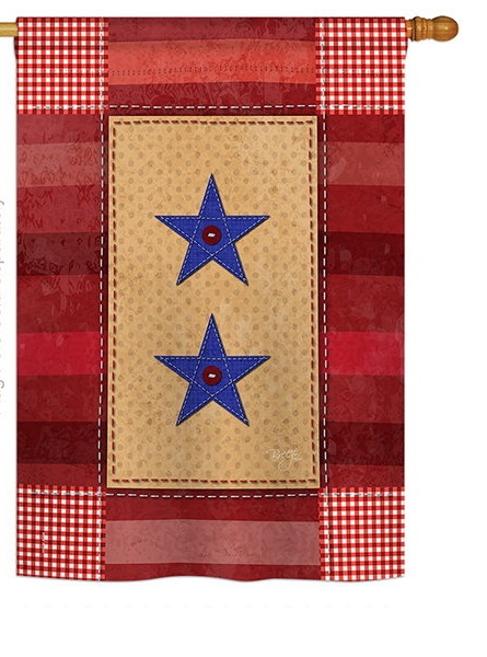 Two-Star Service Vintage House Flag