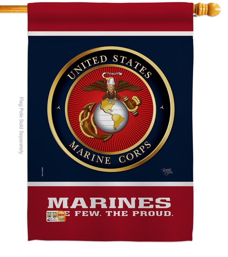 Proud Marine Corps Decorative House Flag