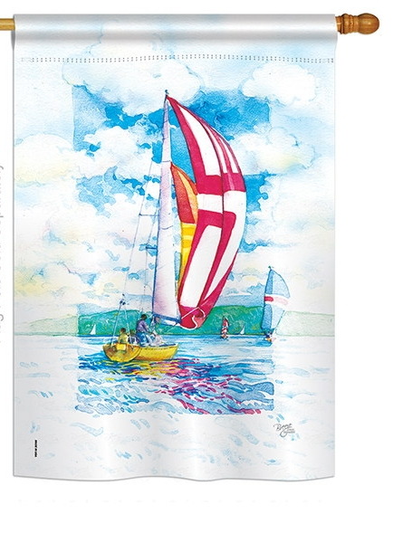 Sailboats House Flag