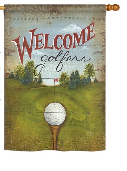 Welcome Golfers House Flag