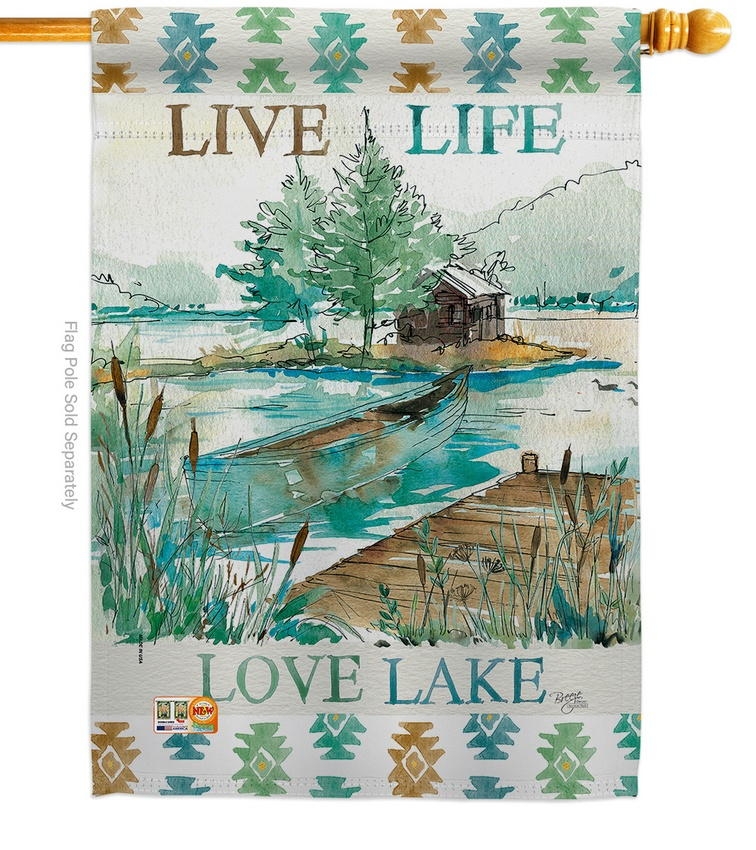 Live Life Lake House Flag
