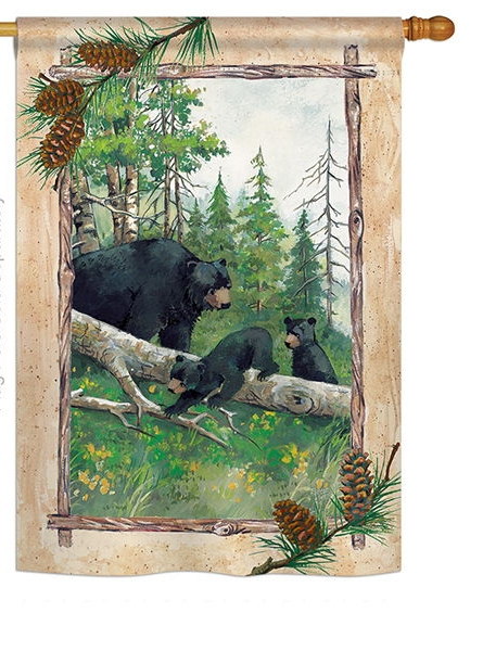 Black Bear & Cubs House Flag