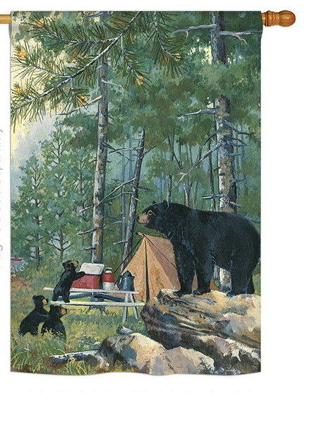 Bears Campsite House Flag