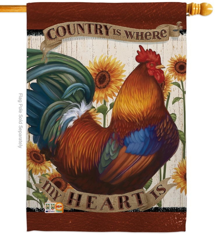 Country My Heart House Flag