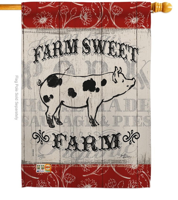 Sweet Farm Pig House Flag