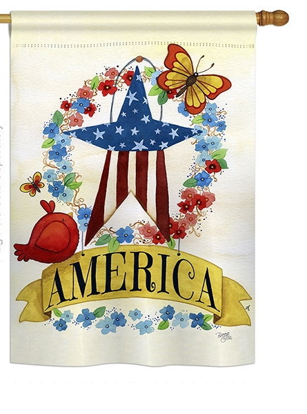 America Banner Star House Flag