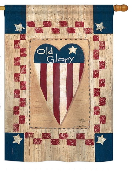 Old Glory Heart House Flag