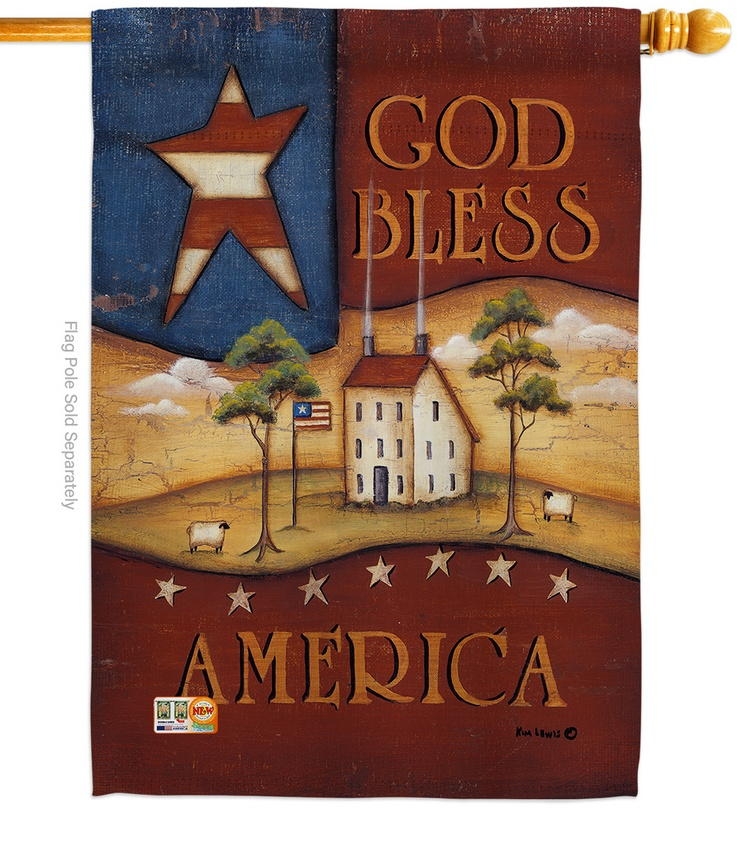 God Bless America Decorative House Flag