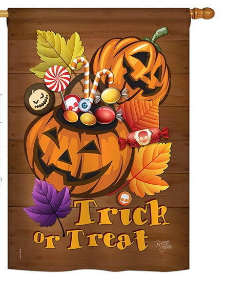 Candy Pumpkins House Flag