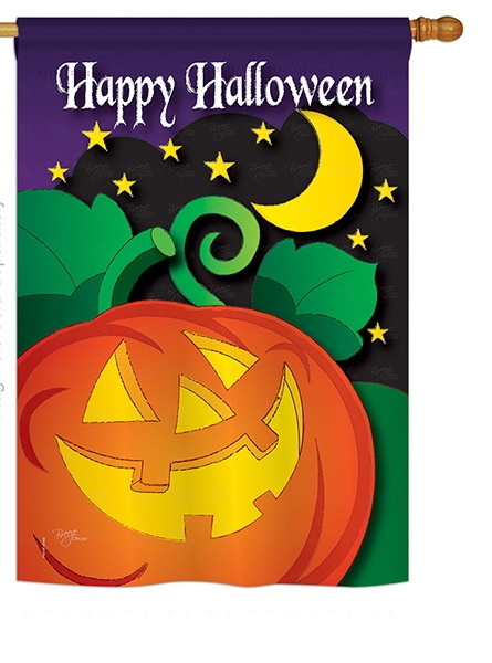 Halloween Night House Flag