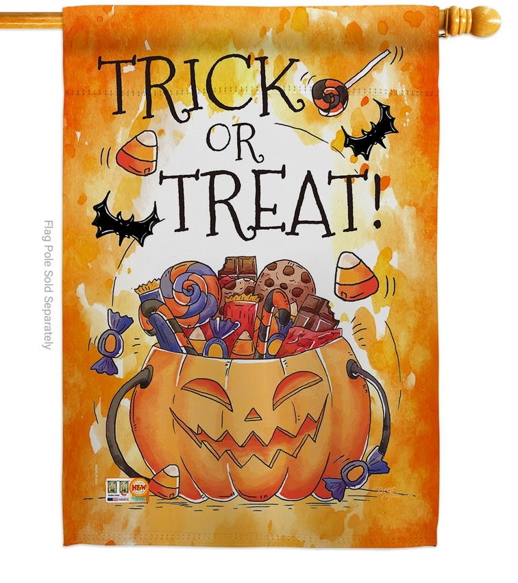 Trick Or Treat Candys House Flag