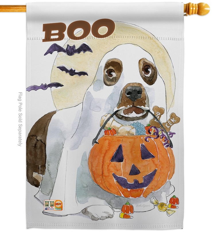 Halloween Boo Doggie House Flag