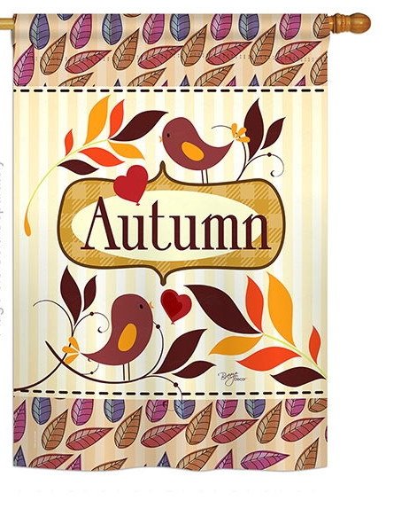 Birds Autumn House Flag