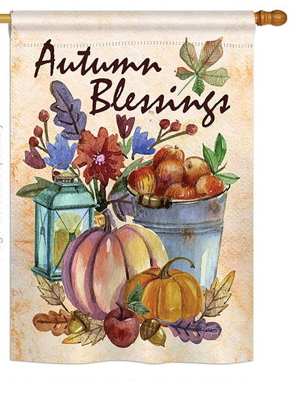 Autumn Blessings House Flag