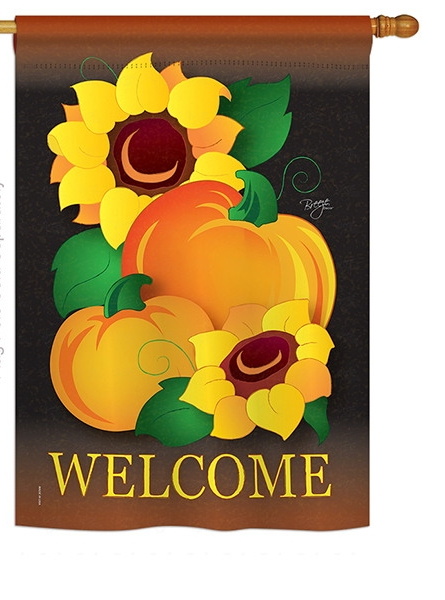 Welcome Pumpkin House Flag