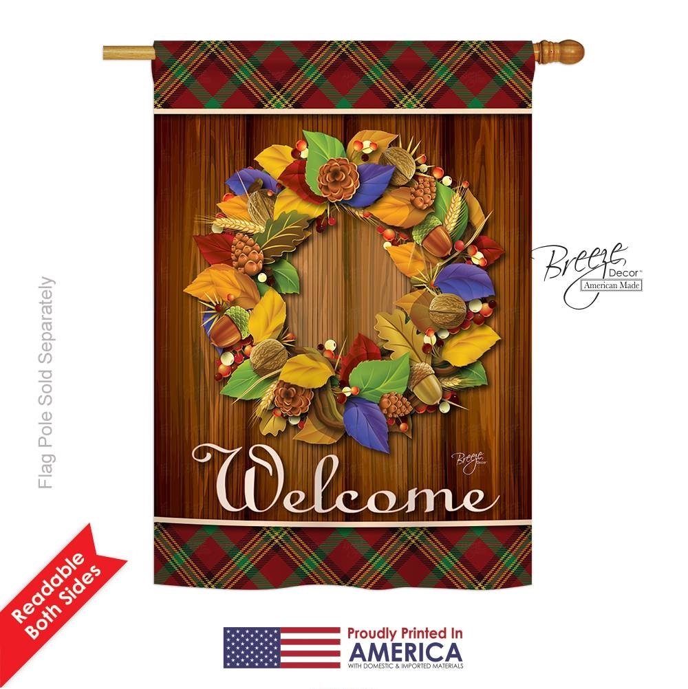 Fall Wreath Harvest House Flag