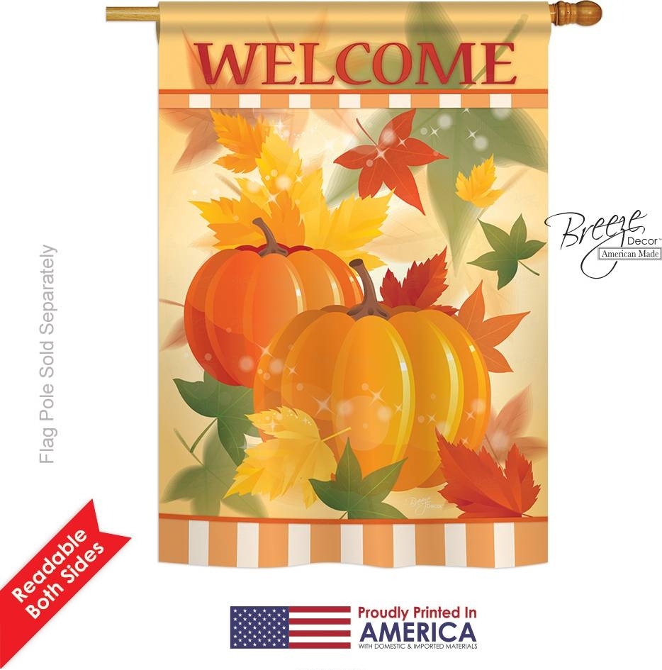 Welcome Fall Pumpkins House Flag