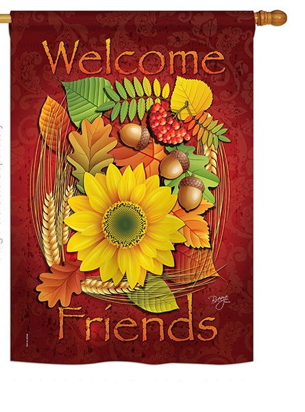 Welcome Friends Fall House Flag