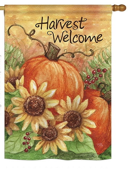 Pumpkin Sunflower Garden Flag