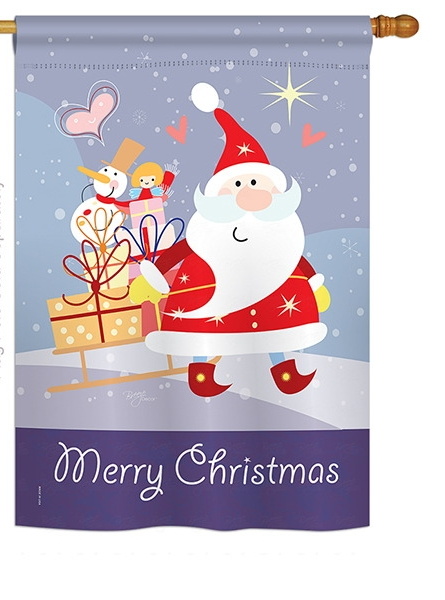 Santa's Star House Flag