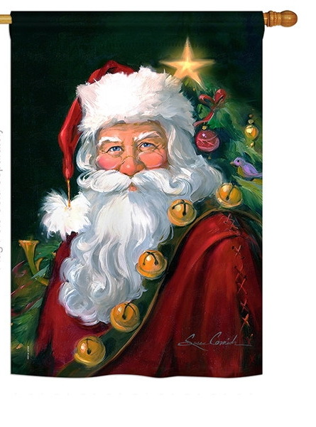 Santa Portrait House Flag