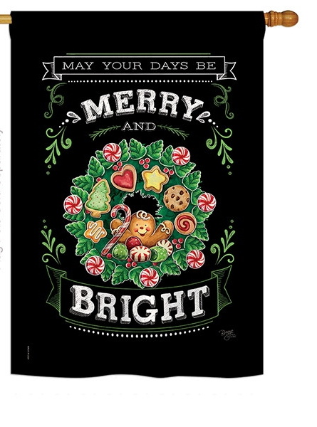 Merry & Bright House Flag