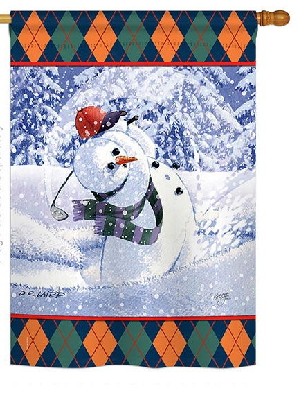 Snowman Golf House Flag