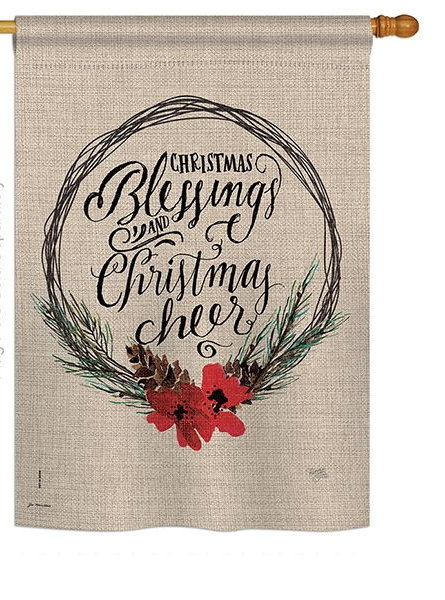Christmas Blessings House Flag