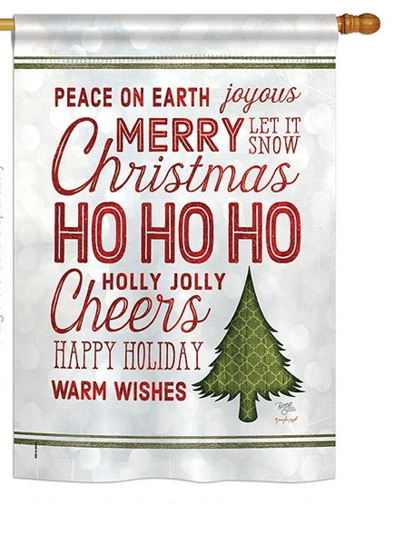 Christmas Wishes Words House Flag